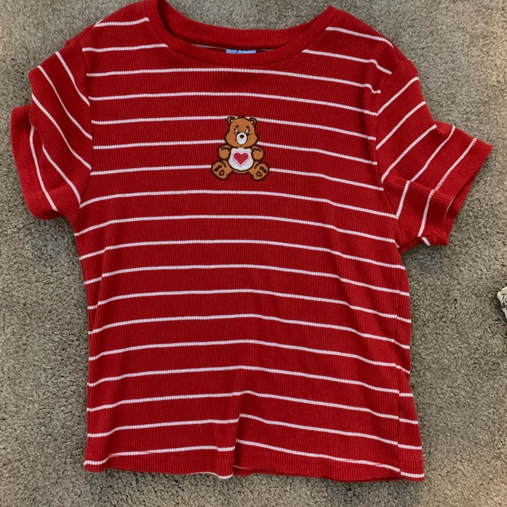 Red Care Bear Crop top
